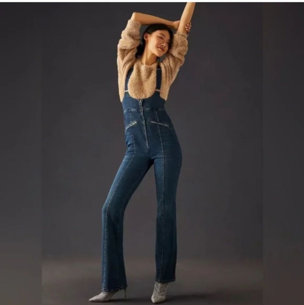 Anthropologie Pilcro Demilune Apres Ski Jumpsuit 30 Denim Overalls